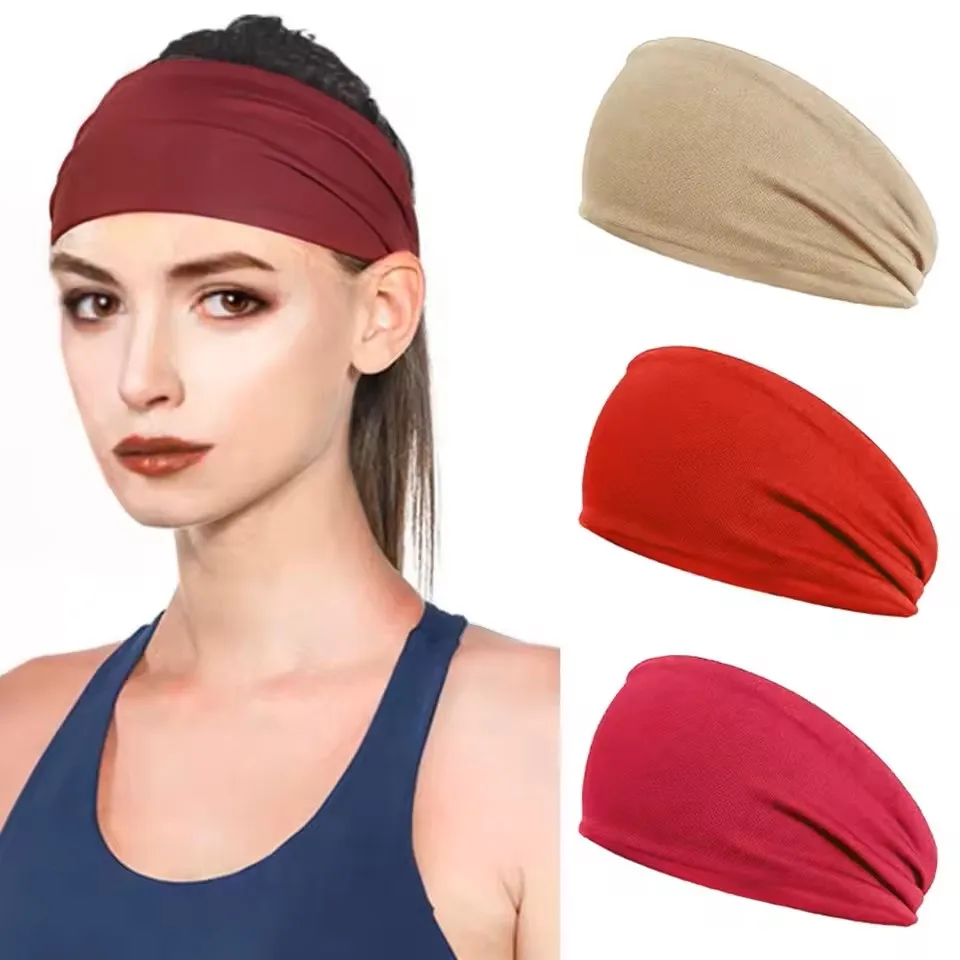 Elastic Quick Dry Sports Headbands Anti‑Slip Breathable Sweat Absorbing Sweatbands for Yoga Running Workout Fitness