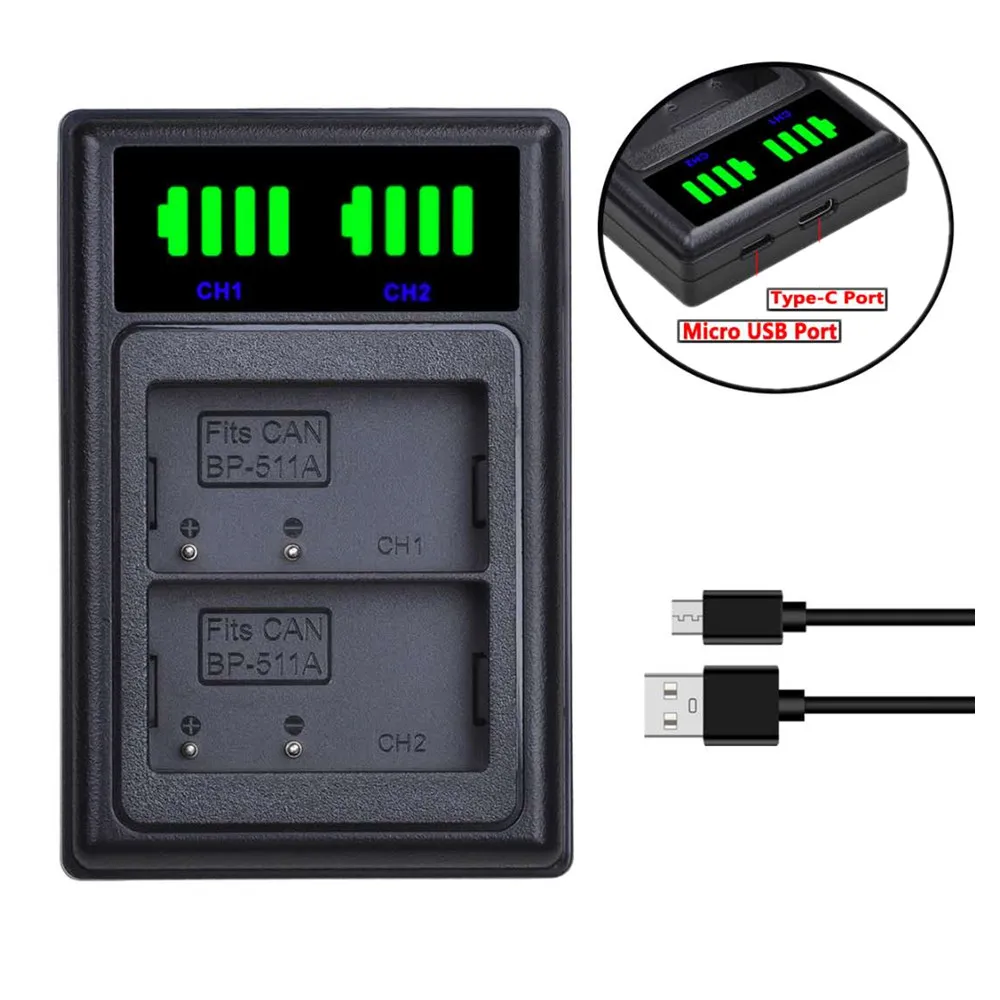 USB-C Screen Charger for Two W126 Battery Fuji X-T30 II XT2 XT20 XPRO3 XE4 W126S