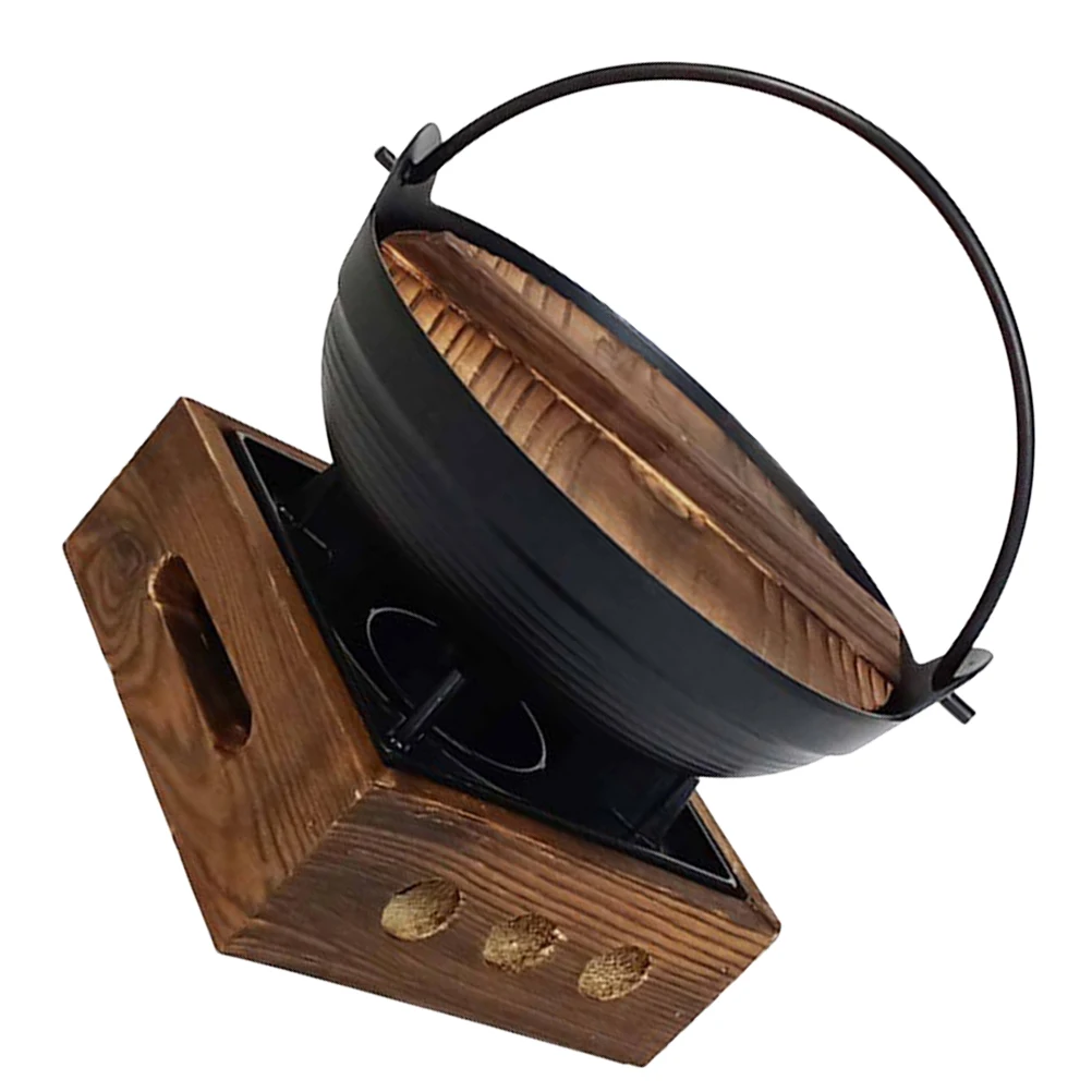 

1 set Cast Iron Sukiyaki Set Japanese Style Hot Pot Outdoor Camp Cookware Non Stick Cooking Boiler Pot Cast for Family