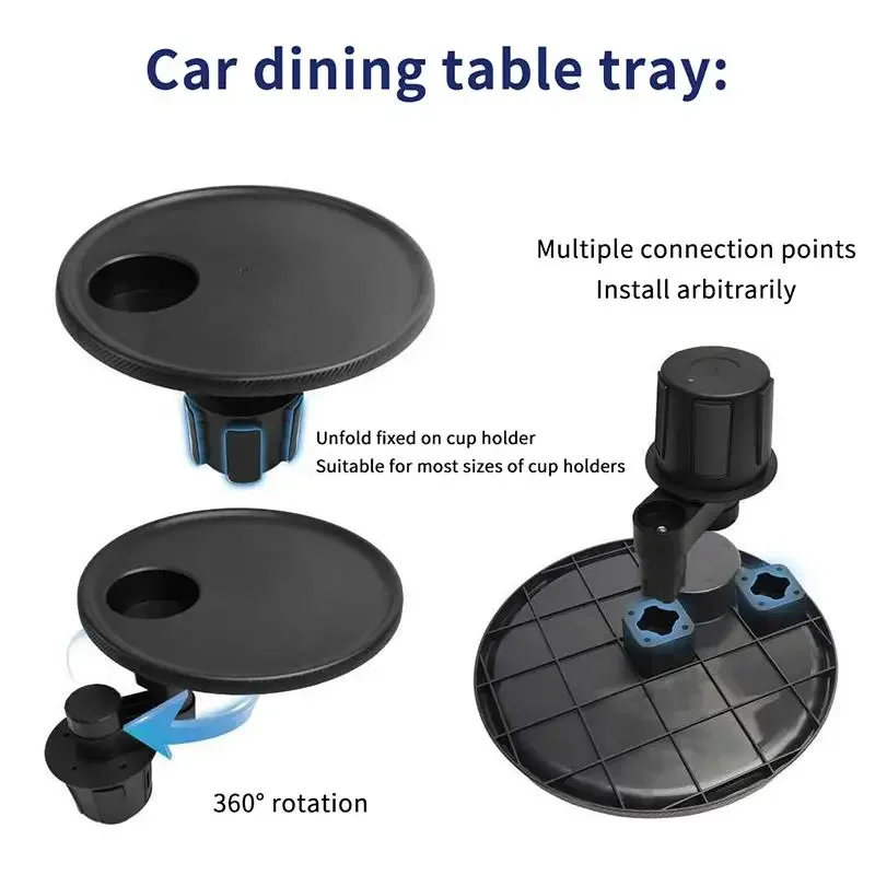1Pcs Car Cup Holder Expansion Tray for Organized Drink and Snack Storage in Vehicle