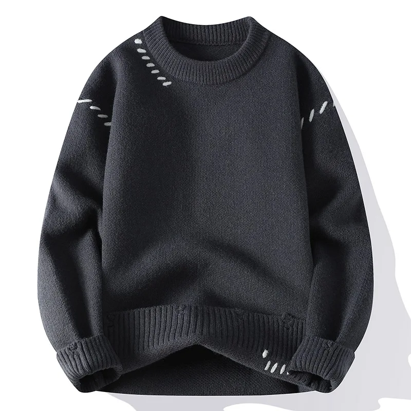 

Autumn and Winter Semi-turtleneck Knitted Sweaters Men's Bottoming Sweater Pullovers