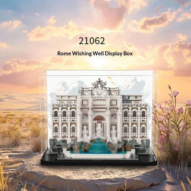 Suitable for LEGO 21062 Roman Wishing Fountain transparent acrylic display storage box toy building block storage dust cover