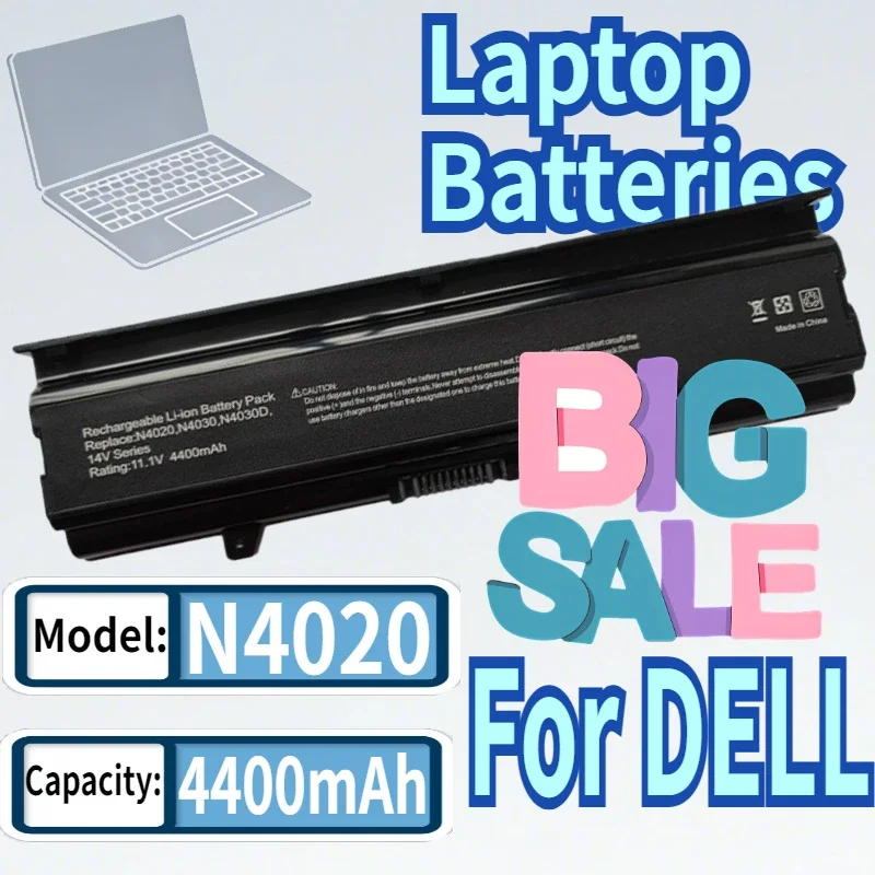 SWZY SWZY 11.1V 4400mAh N4020 TKV2V Laptop Battery For DELL Inspiron 14V 14VR M4010 N4020 N4030 N4030D FMHC10 312-1231 KG9KY W4F