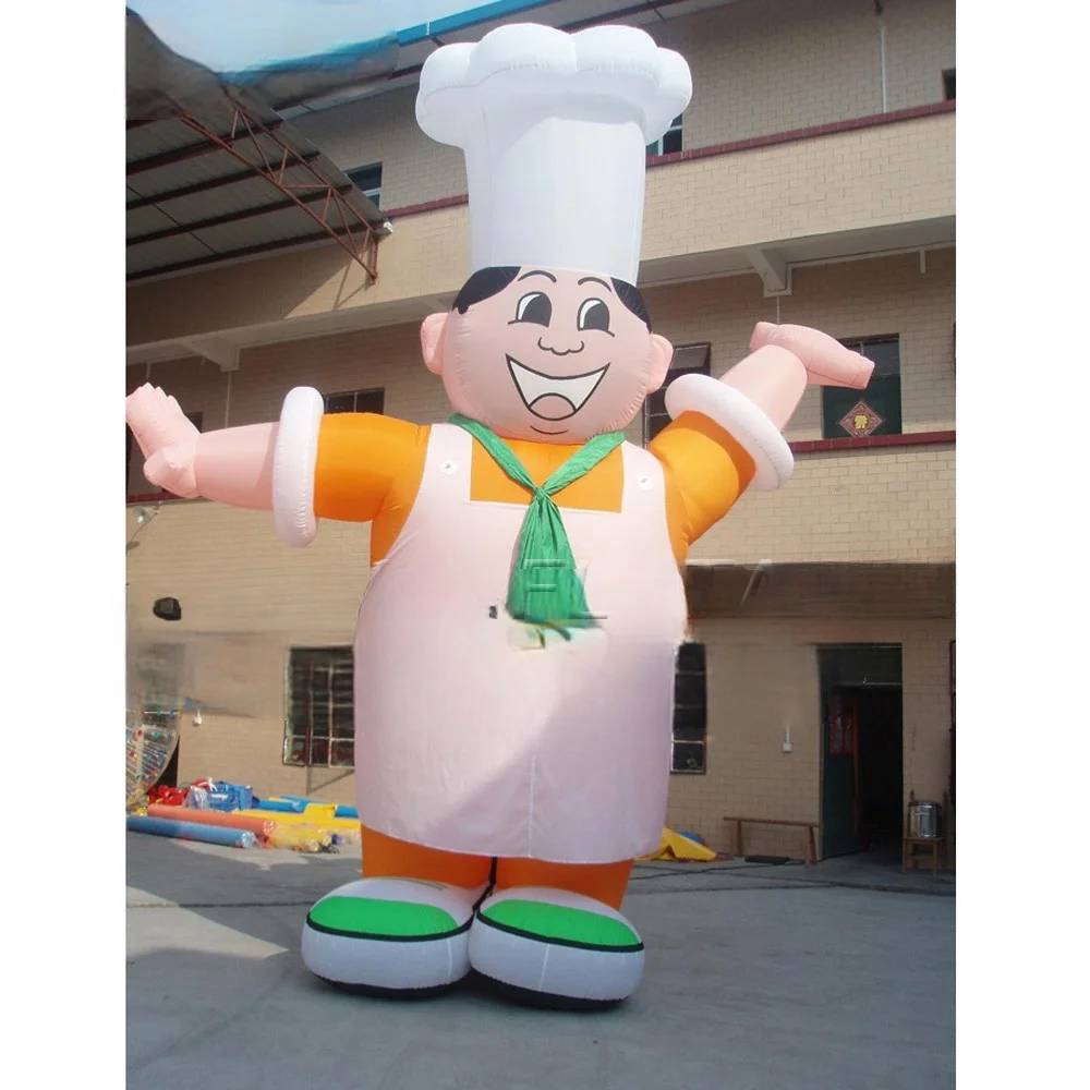 

high cheap inflatable chef balloon with printing big inflatable cook model for catering business advertising