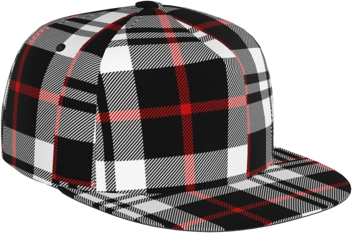 Classic Tartan Print Adjustable Snapback Hat Plaid Trucker Hat Hip Hop Hat Lightweight Unisex for Men and Women