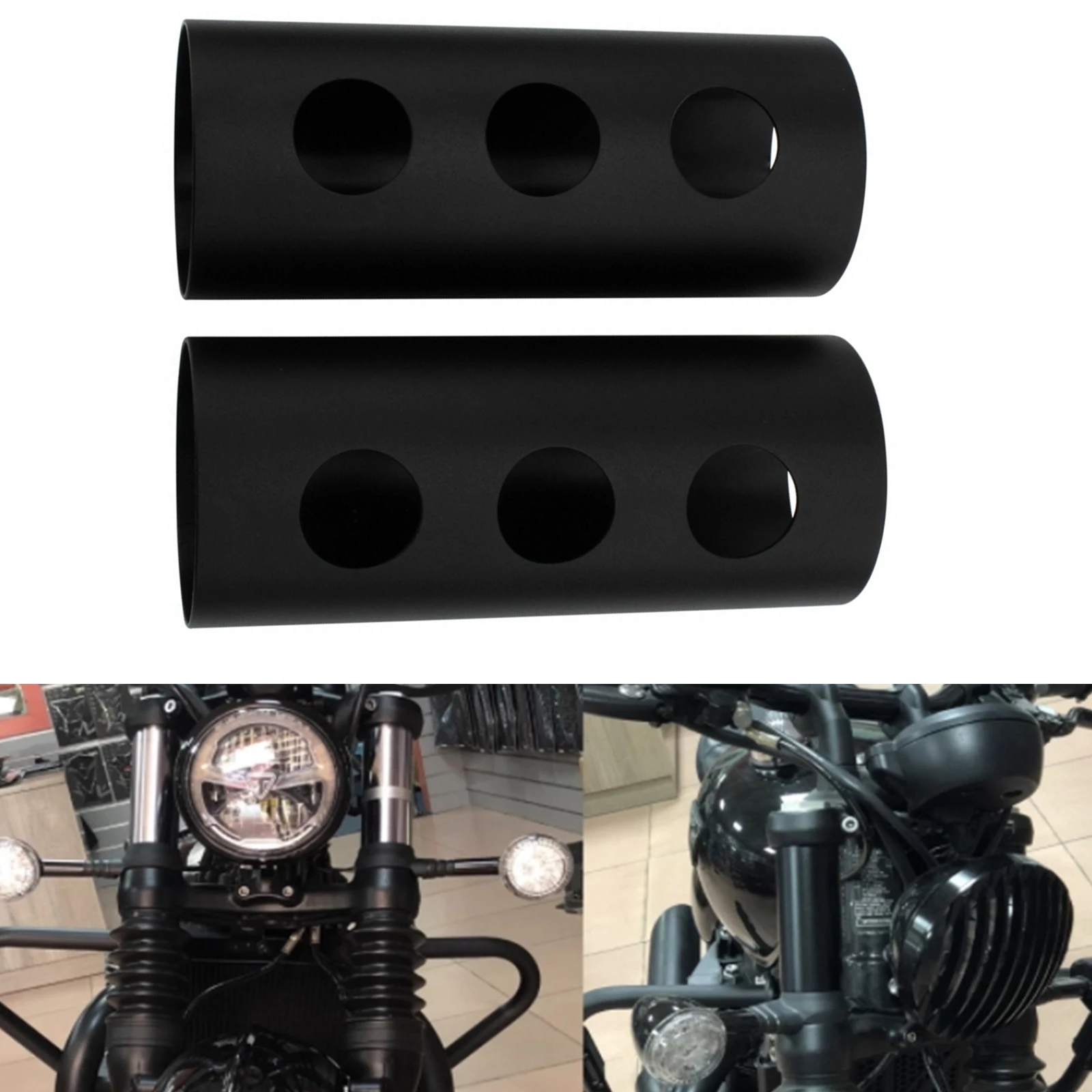 Motorcycle Front Shock Absorber Suspension Fork Leg Pipe Decorative Cover For Trimpion Bonneville Bobber Black 2017-2023 120mm