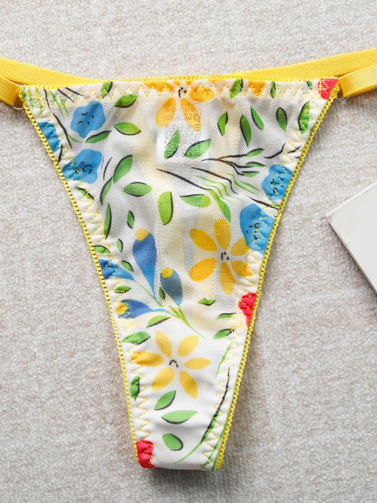 Women Bra and Briefs Sets Lace Flower Embroidery Sexy Perspective Underwire Erotic Lingerie Panty Two-Piece Underwear Set