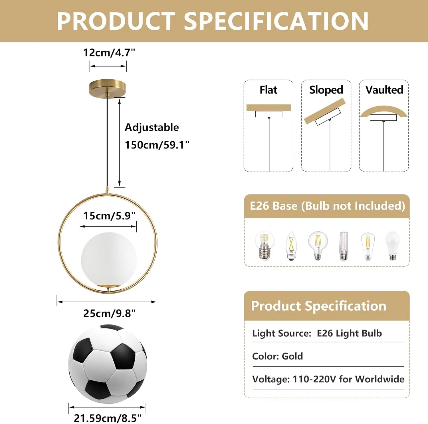 Gold PVC Lampshade Pendant Lights Restaurant Bar Clothing Store Kitchen Island Brass Light Fixture Decor Bedside Hanging Lamp