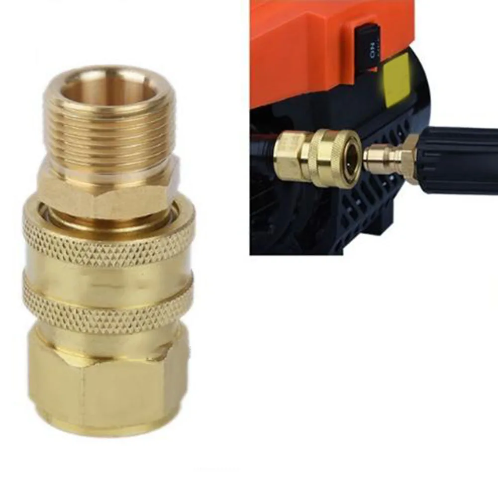 High Pressure Washer Spout Quick Connector 22mm Male Threaded Joint Female Brass Connector Adapter Garden Home Car Washers Tool