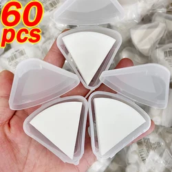 60pcs Soft Fan Shaped Liquid Foundation Puff Triangle Makeup Sponge Cosmetics Applicator Concealer Cream Tool Detail Powder Puff