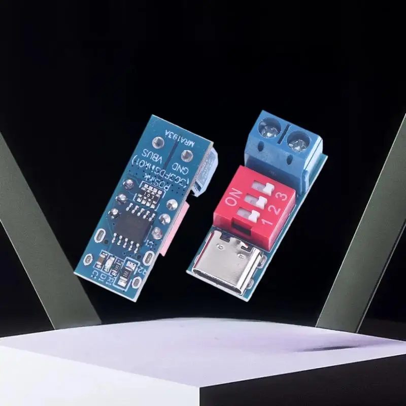 1/2/5 قطعة اختبار USB Type-C قابل للتعديل ، 5-20 فولت الأزرق PD وحدة إمداد الطاقة ، 100 واط شحن سريع اختبار PD الزناد المجلس