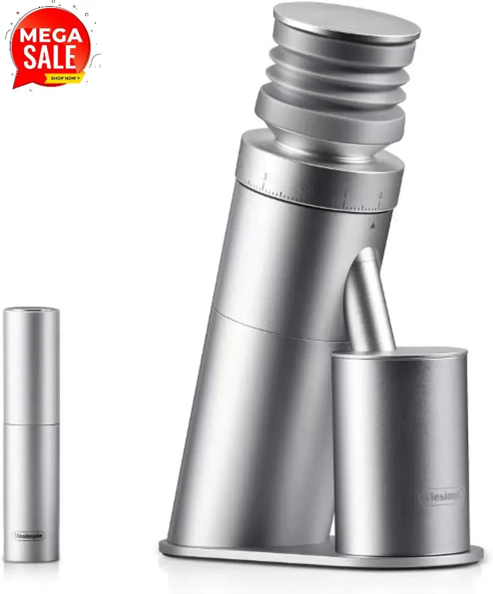 Gen 4 Electric Burr Coffee Grinder, Single Dose, Espresso,Silver | Magnetic dosing cup, anti-static design and compact quiet