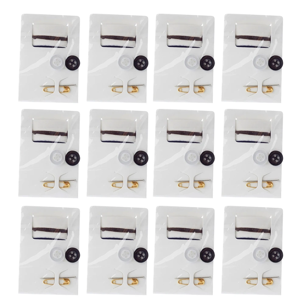 

15pcs Sewing Tools Mini Kit Portable Supplies Clothing Needle Emergency Travel 6 Threads 1 Needle 2 Buttons Elastic Band Craft