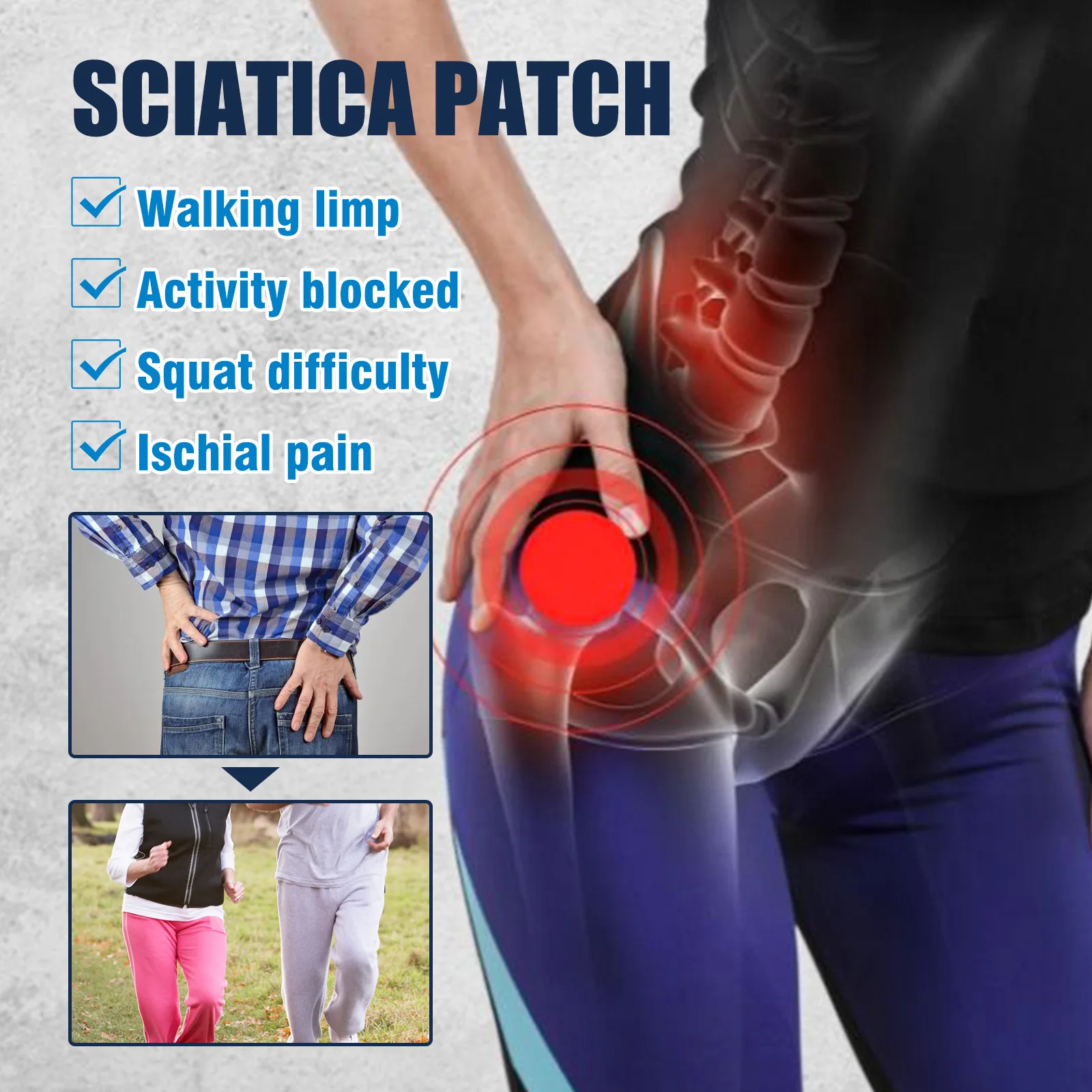 8/16pcs Sciatica Nerve Patches Lumbar Hip Natural Mugwort Patch for Waist Hip Thigh Comfort Daily Body Care Warm Sticker