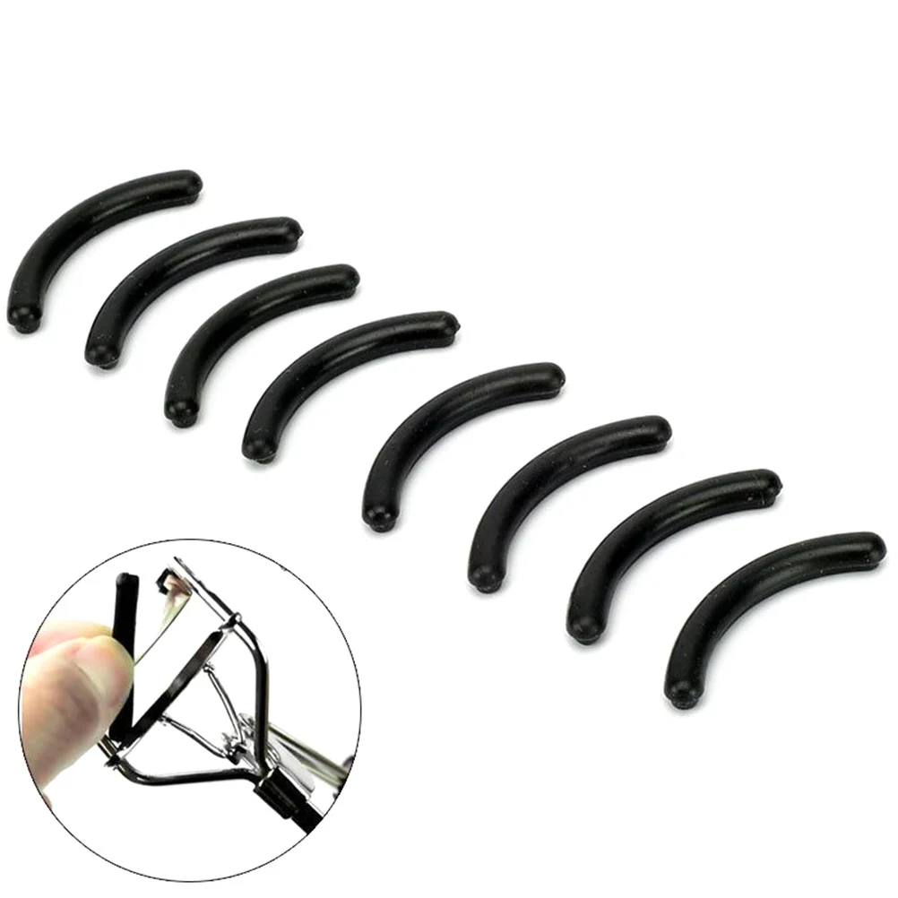 

100pcs Pads Rubber Strip Black Replacement Makeup Tool Flexible Cushions For Women Eyelash Curler Strip Refill Pads Eyelash