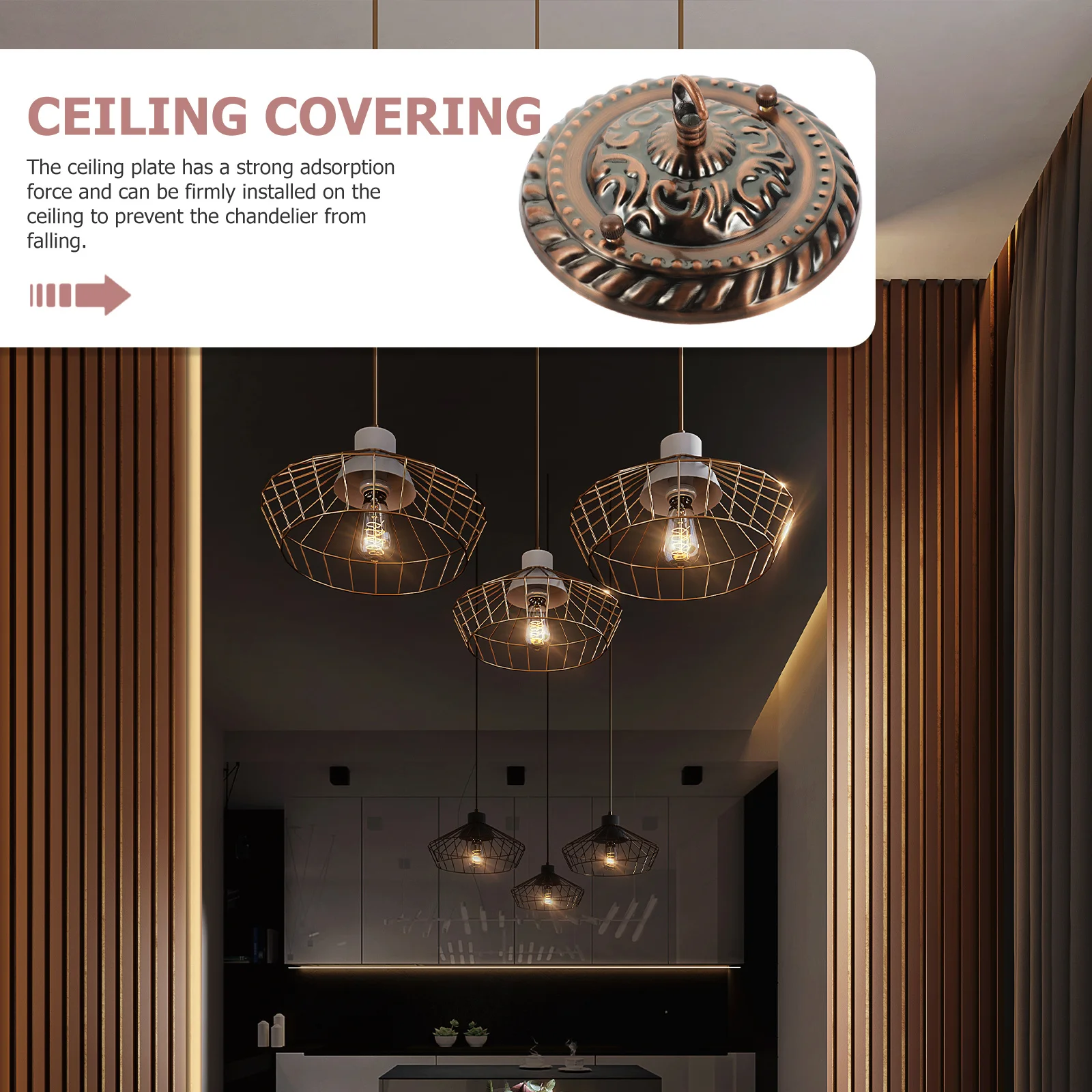 

Retro Chandelier Canopy Light Fixture Mounting Bracket Strong Iron Ceiling Unique Expansion Screw Easy Install Decoration