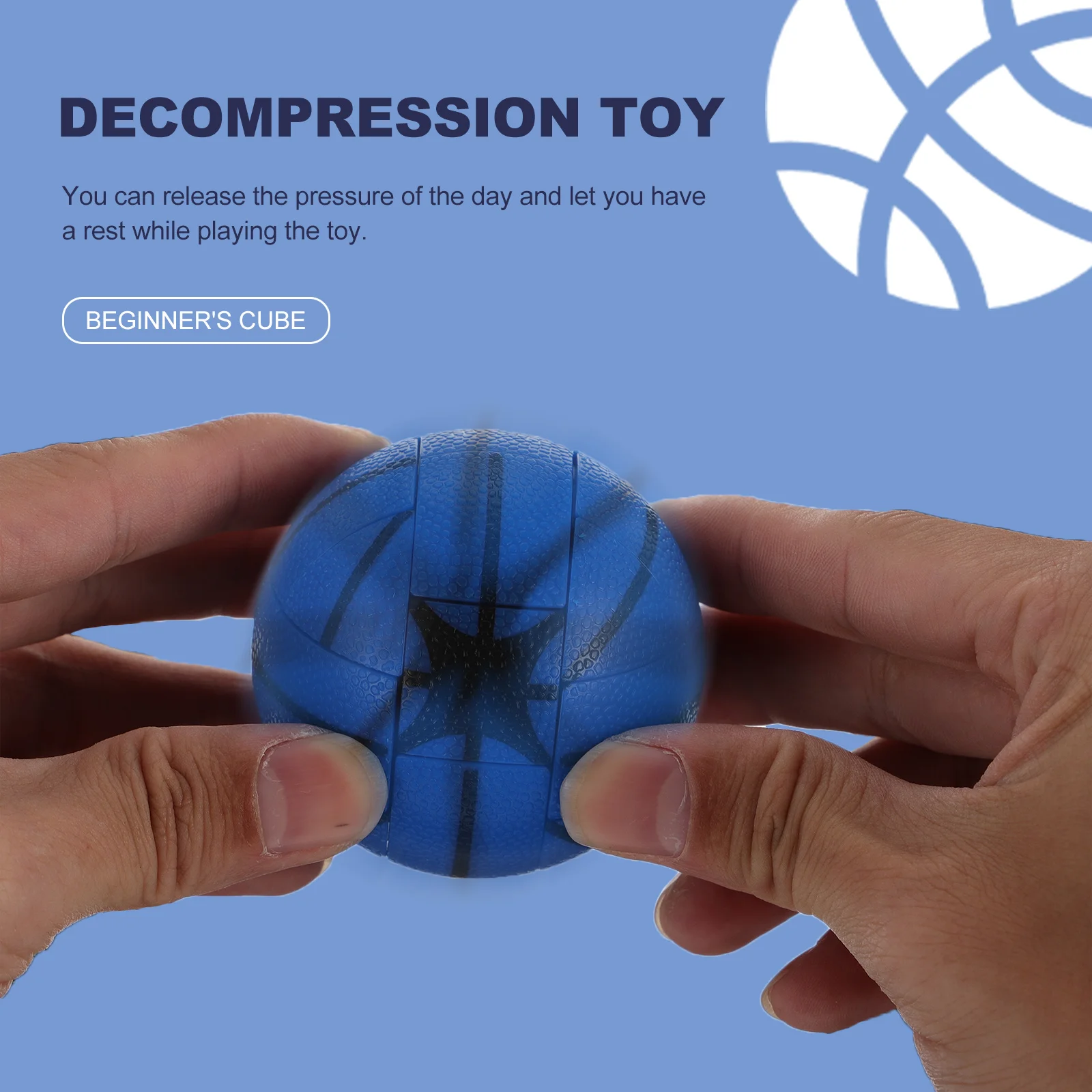 Blue Basketball Shaped Puzzle Cube Fine Craftsmanship Decompression Anti-Anxiety Educational Kids Plaything Portable Basketball