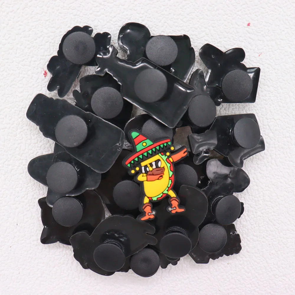1-19PCS Shoe Charms Fit Wristbands Mexico Cactus Wine Chili Lemon Tacos Hat Buckle Ornaments For Clogs Pins Kid Holiday Gift
