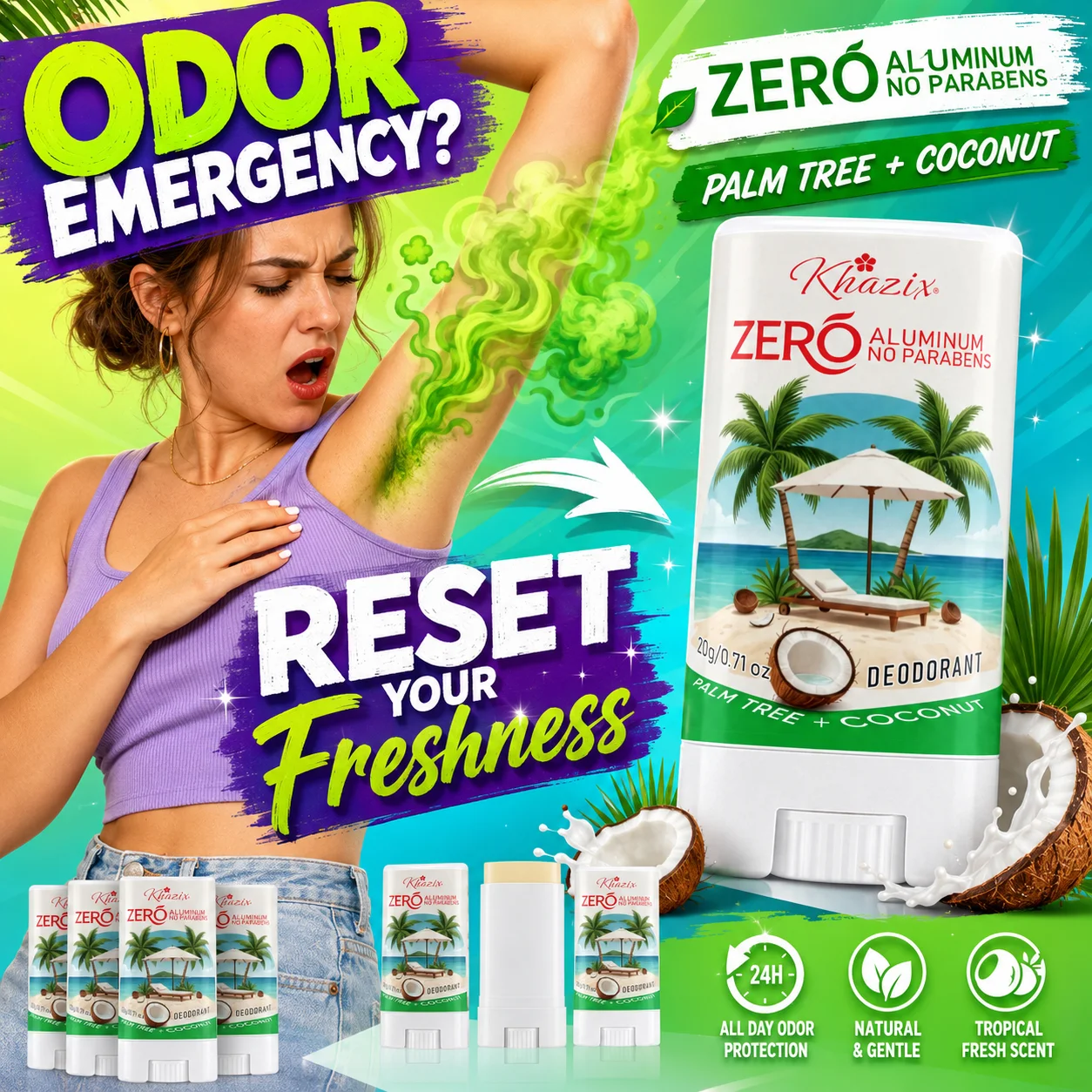 Déodorant en stick pour les aisselles | Formule anti-odeurs double action | Beurre de karité et huiles essentielles infusées | Fraîcheur douce et durable. Bo