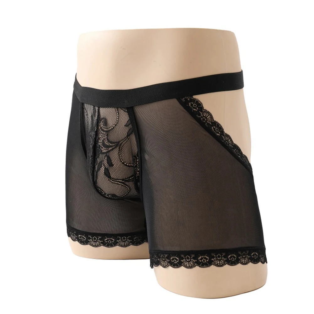 

Men\\'s Panties Sissy Boxers Sheer See Through Briefs Breathable Underwear U Pouch Shorts Underpants Male Breathable Lingerie