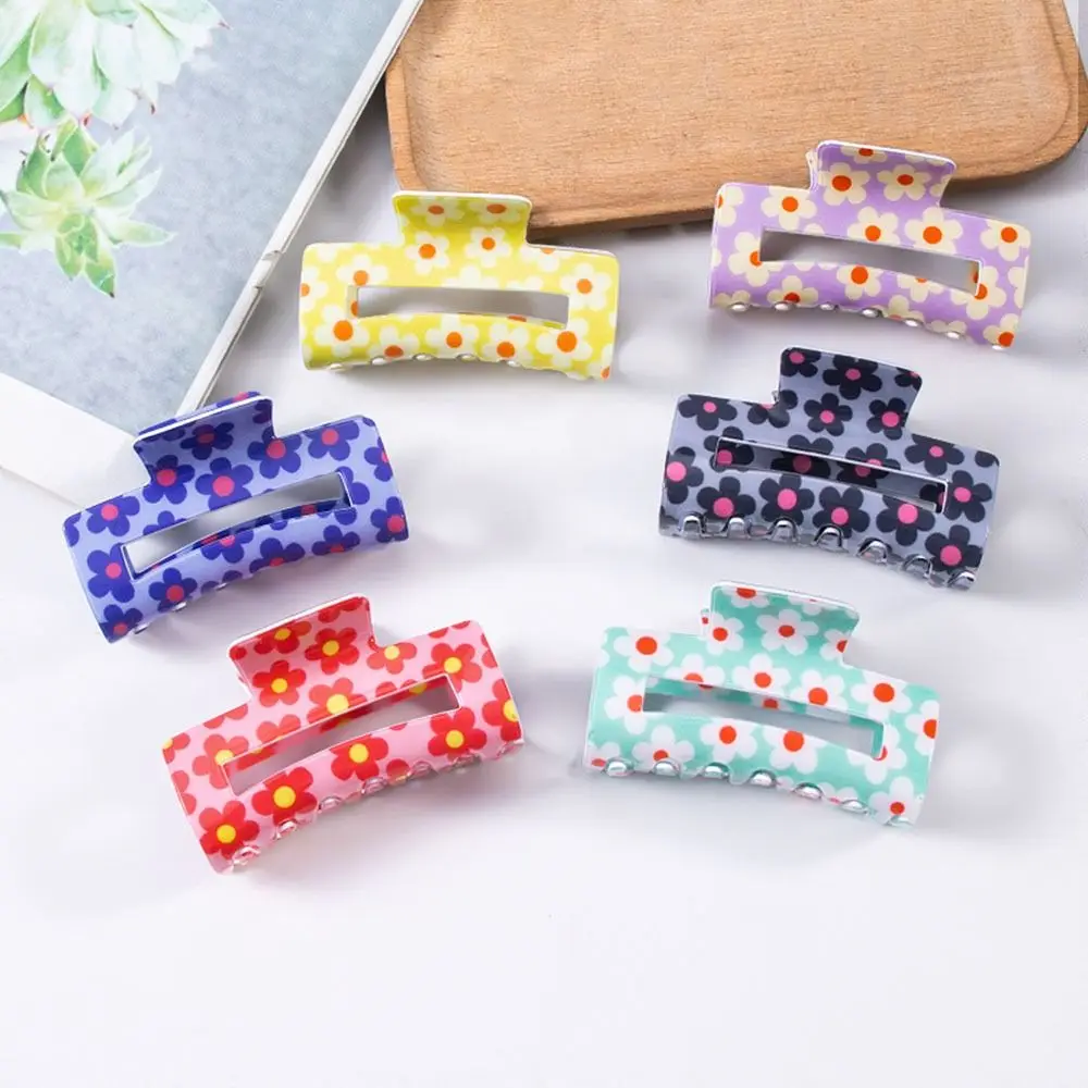 Headwear อะคริลิคคลิปผมแฟชั่นผม Claw ดอกไม้ Barrette