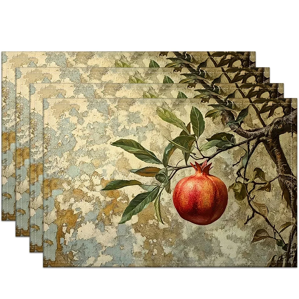 Yellow Vase Bee Floral Placemats Vintage Farm Table Decor Warm Tone Tray Display Rustic Botanical Dining Table Gift
