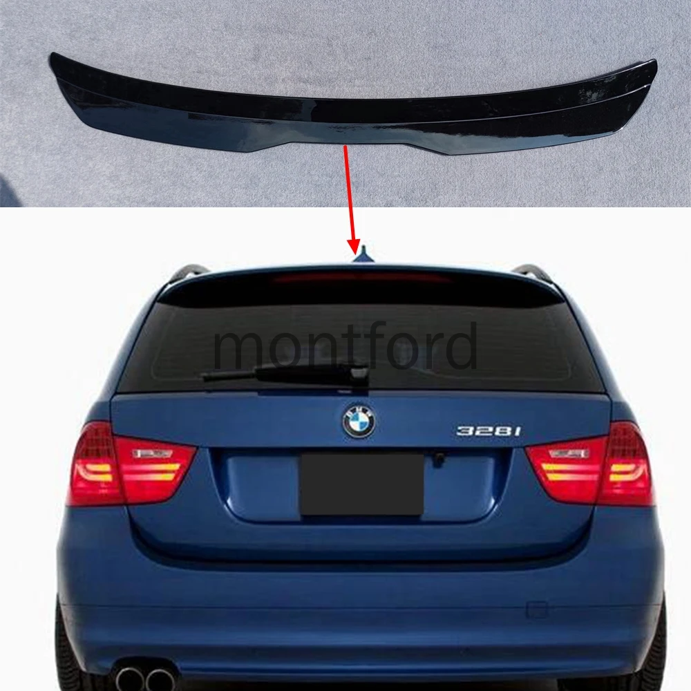 SPOILER EXTENSION for BMW 3 E91 M-PACK FACELIFT 3 Series Touring 2005-2012 ABS Plastic Car Tail Trunk Wing Rear Roof Spoiler