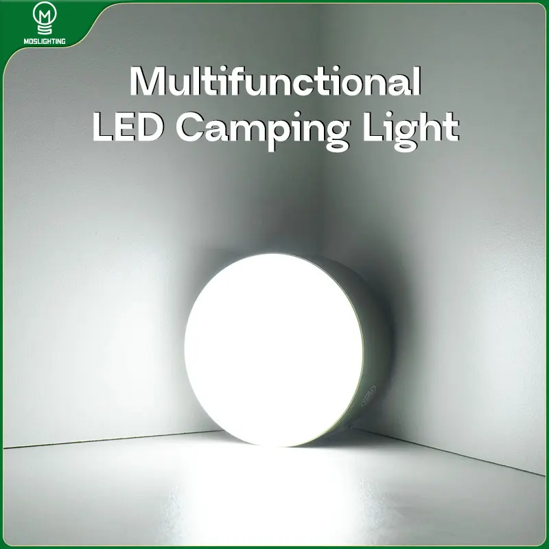 MOSLIGHTING Portable Camping Light Outdoor Hanging Tent Lamp 4 Lighting Modes Retractable Hook Mini Walking 10W Emergency Light