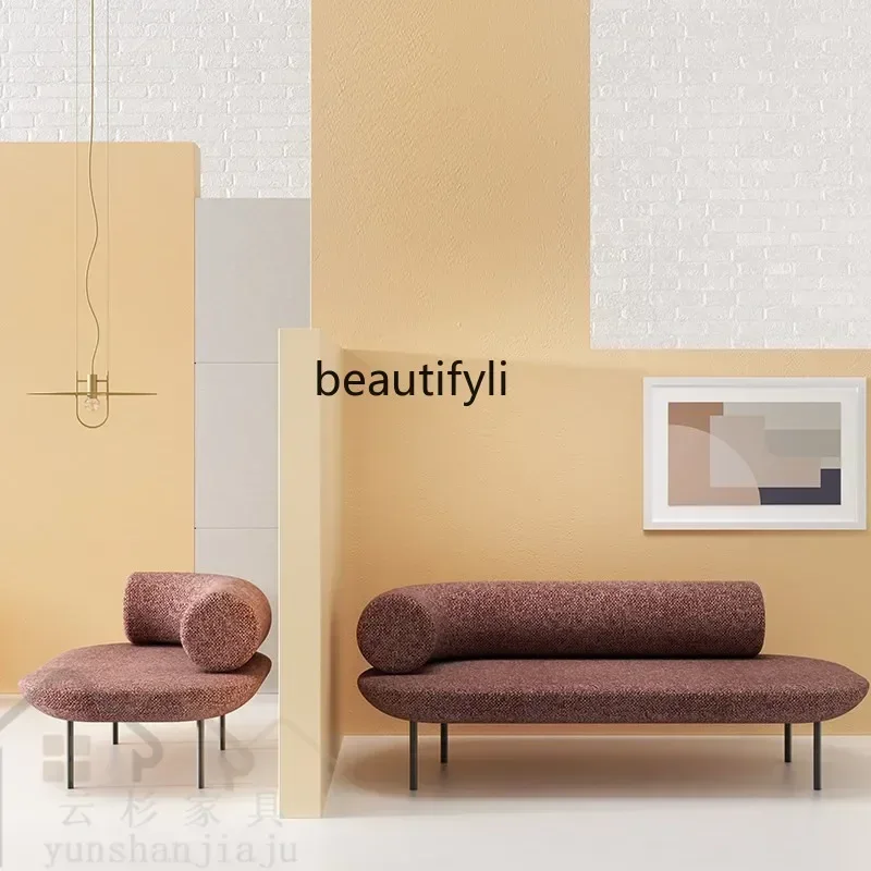 

American Nordic fabric sofa office cotton and linen double triple living room sofa