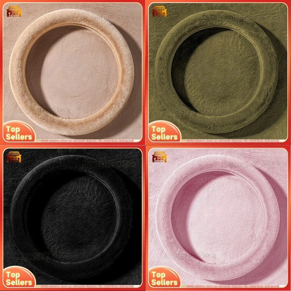 

2026 Soft Plush Steering Wheel Cover with Anti Slip Design for Winter Warmth Suitable for Car Models Cute Cartoon Mink Fleece