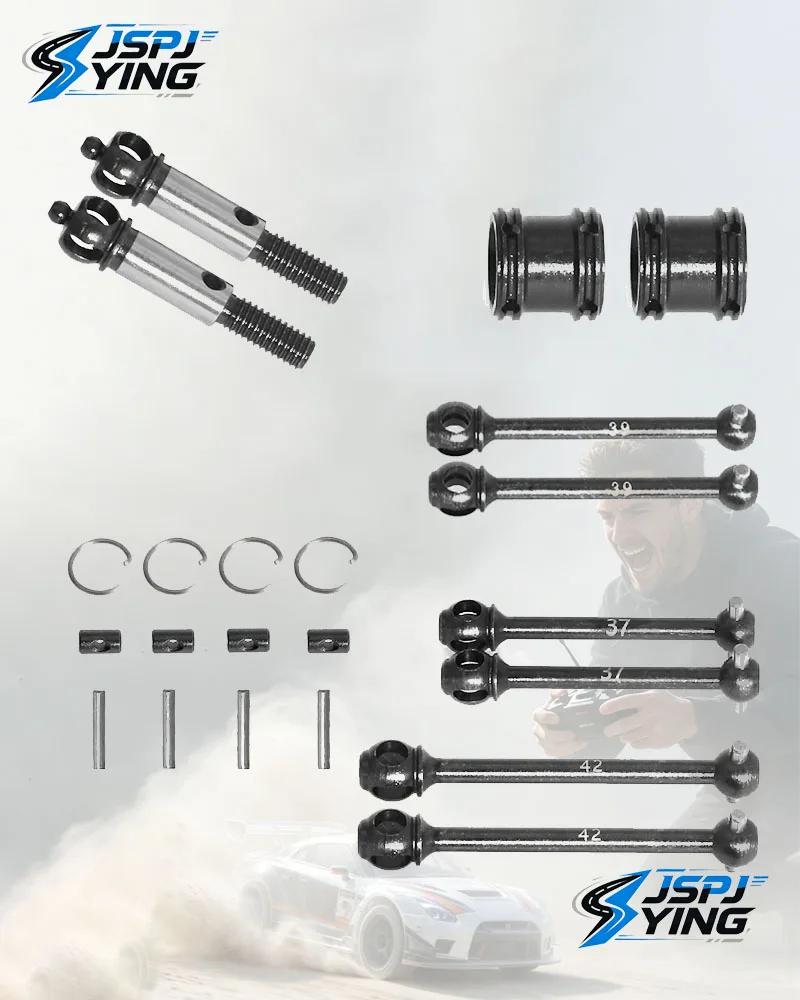 1Pcs Metal CVD Drive Shaft Dogbone Set 37mm/39mm/42mm Optional Transmission Upgrade Parts for Tamiya TT02 XV01 XV02 1/10 RC Car