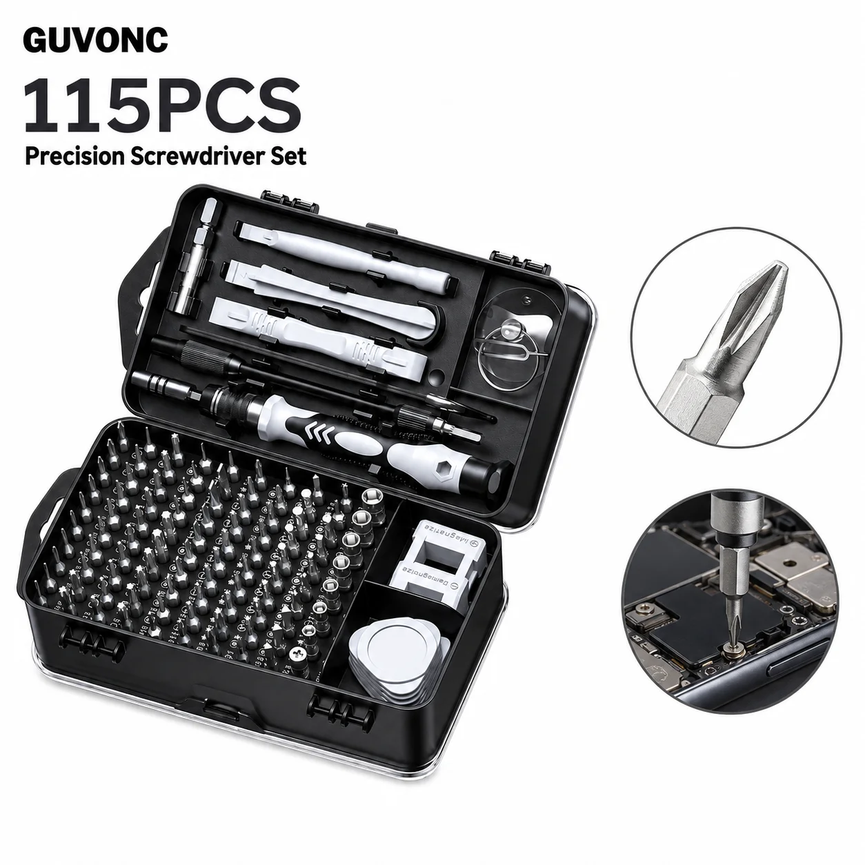 115-in-1 Precision Electronics Repair Screwdriver Kit, Magnetic Bits Pry Tools for Mobile Phone Notebook Game Console