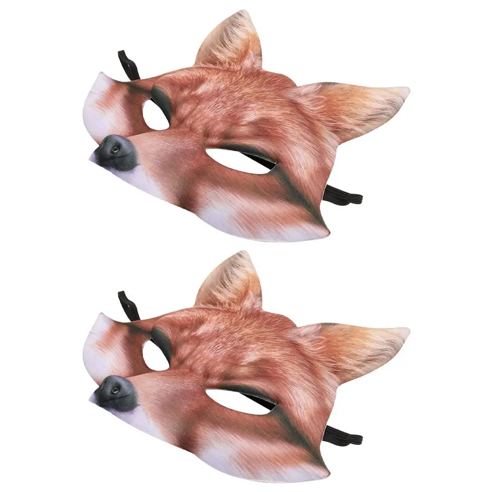 

Fox Mask Lightweight Comfortable Halloween Masquerade Party Accessories Realistic Animal Face Mask for Adults Yellow Demon