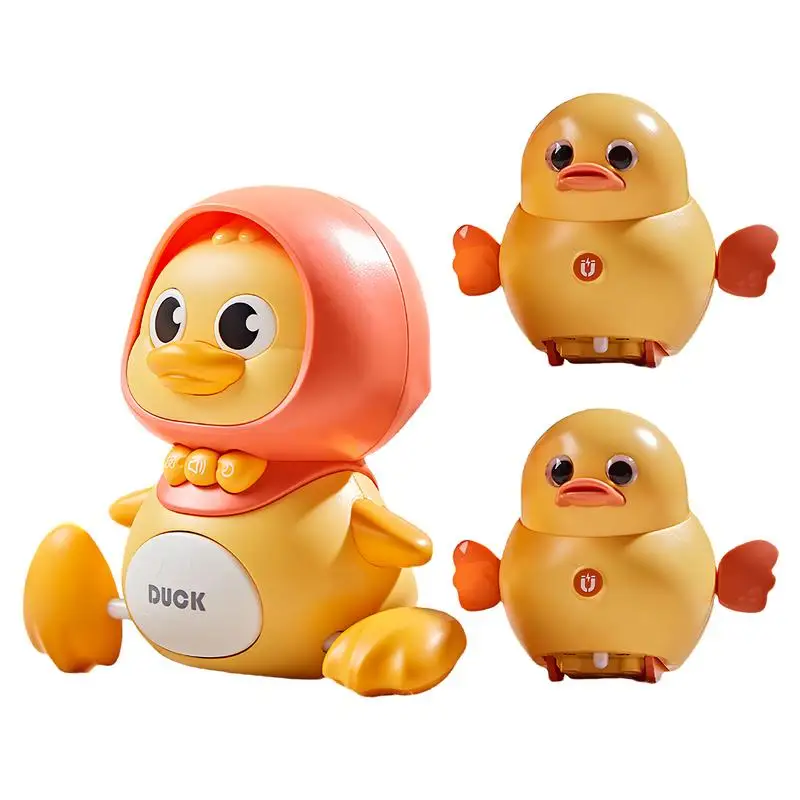 Pato família brinquedo pato brinquedos musicais rastejando brinquedo interativo ação aprendizagem educacional iluminar cantando pato com patinho para 1