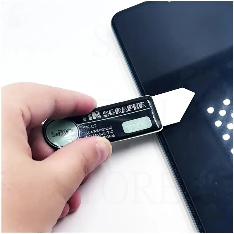 SIKO Phone Repair Tool Ultra Thin Tin Spatula BGA Reballing Scraper C1 C2 Wear-Resistant Glue Remover Flat Oblique Mouth Blade
