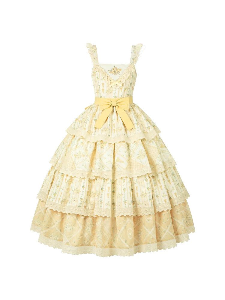 若い女の子のための刺embroideredドレス,大きなスイング,柔らかいロリータ,パジ付きのティーパーティードレス,オリジナルのjskプリント,夏