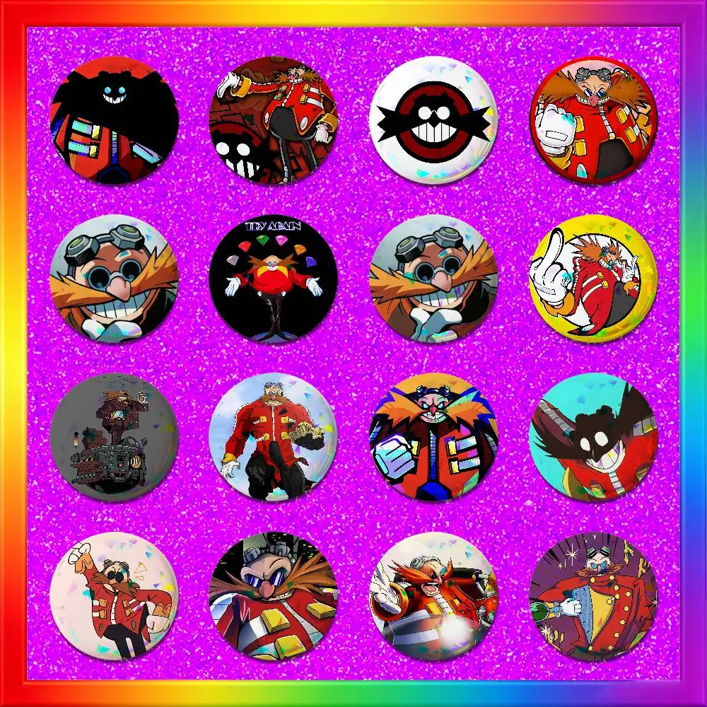 For Dr Eggs Man Doctor Eggman Enamel Pin Badge Button Round Metal Brooch Jacket Ita Bag Pins Gift Custom