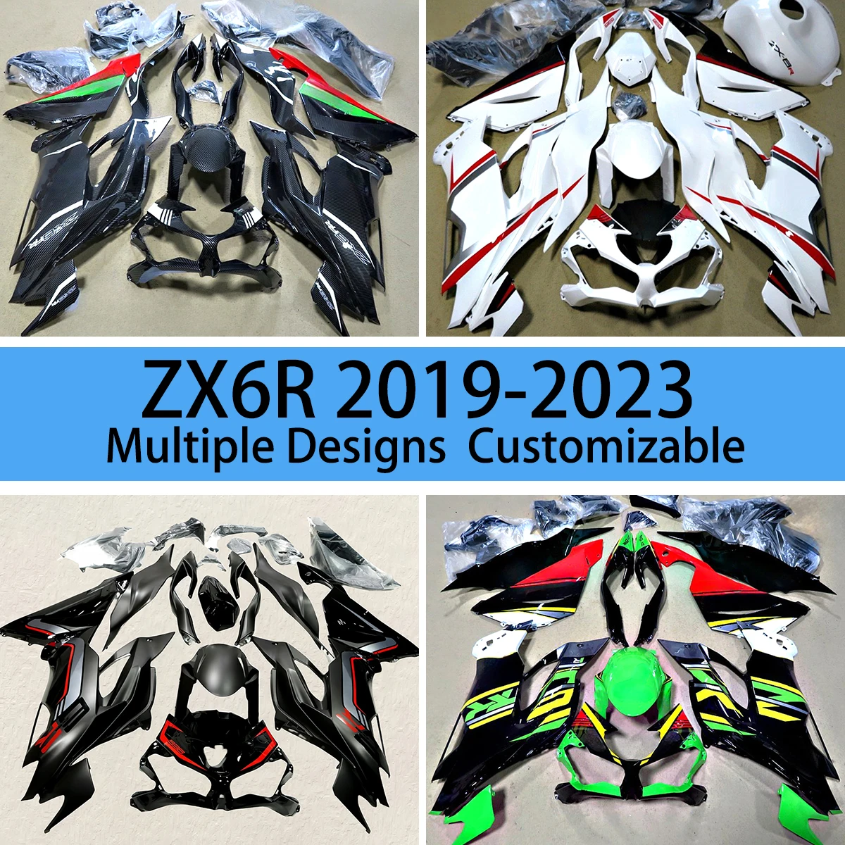 For KAWASAKI ZX 6R 636 2019 2020 2021 2022 2023 ABS Plastic Fairings ZX6R 19 20 21 22 23 Motorcycle Fairing Kit