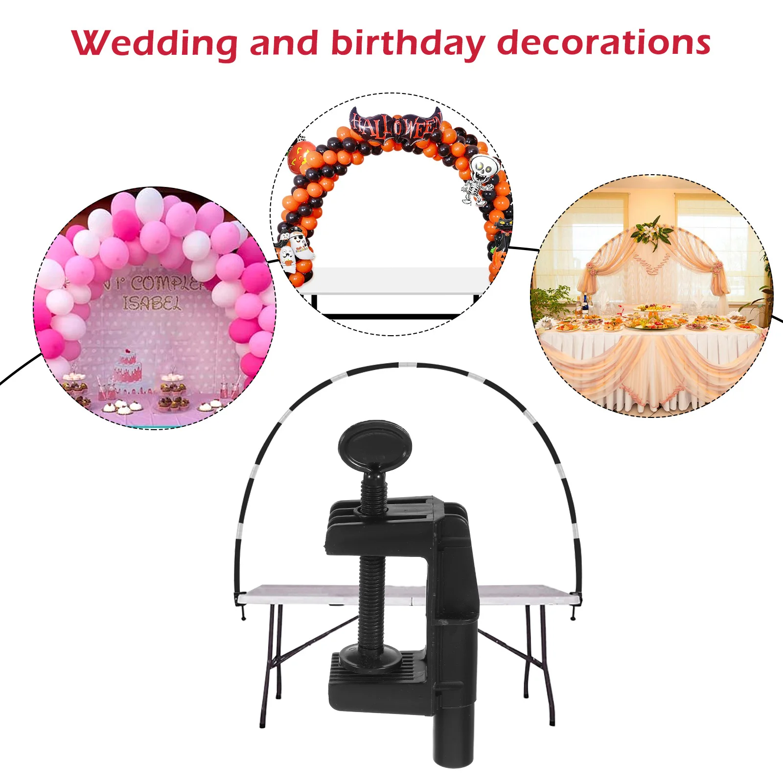 2 Pcs Balloon Arch Base DIY Party Supplies Holder Clip Adjustable Stand Support Plastic Kit Removable