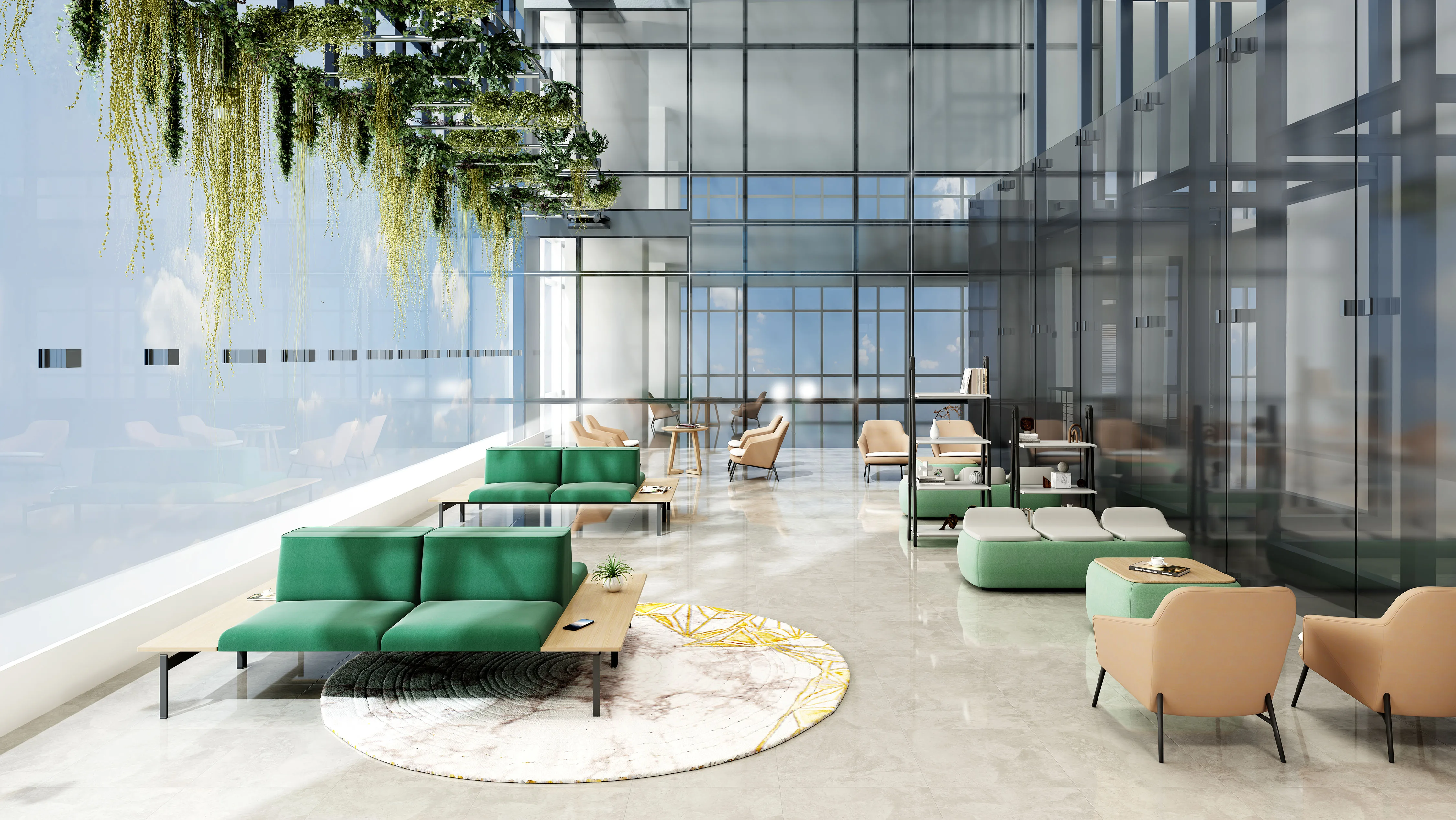 & Rest Leisure Office Area Public School Library Furniture Reception Reading Sofa Chair and Table Set
