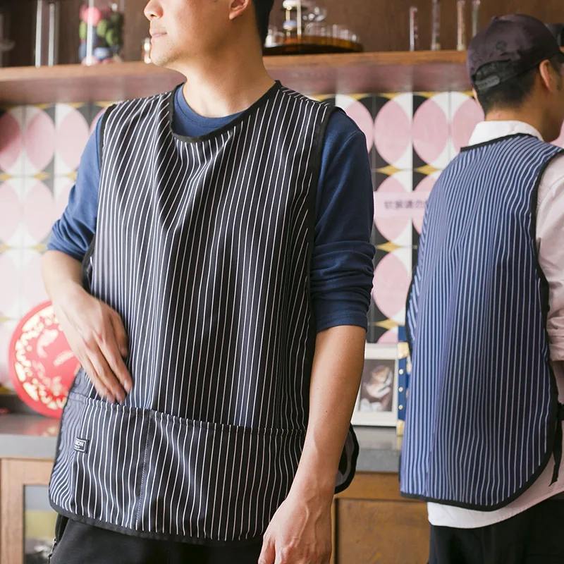 Tablier gilet rayé Simple et à la mode, imperméable et sans fer, vêtements de travail amples, épais, grande taille, bavoir Durable H1