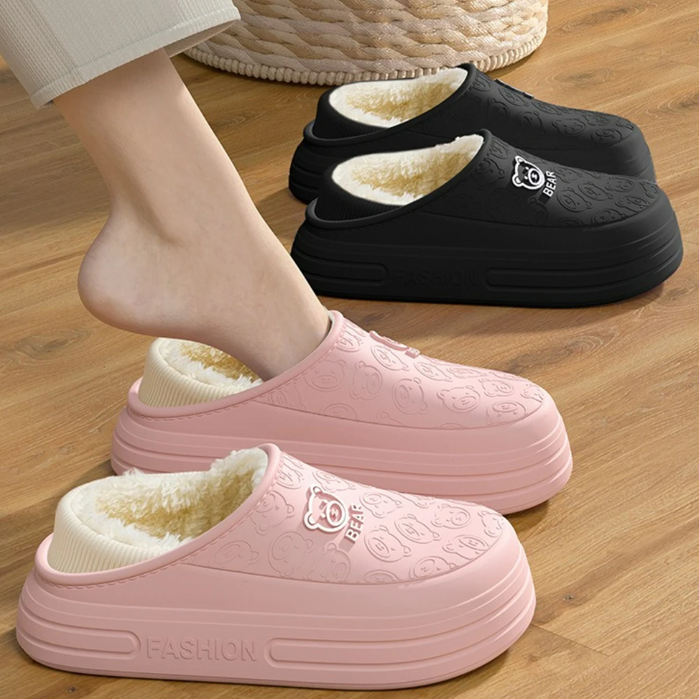 

Waterproof Cotton Slippers for Women in Winter, New Style for Outdoor Wear, Non Slip Home Insulation Bag Couple good 2026