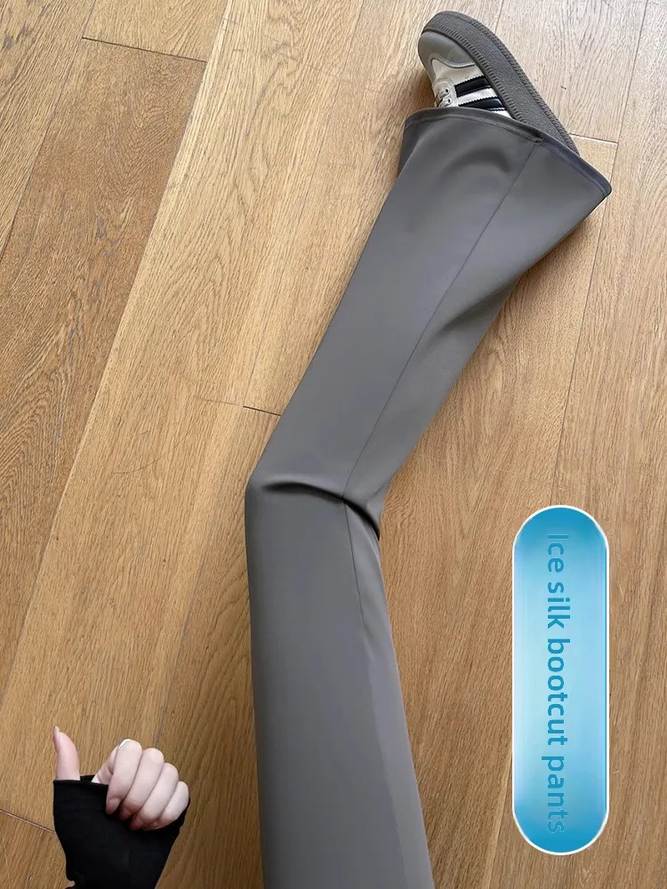 

Брюки-колокольчики из ледяного шелка, женские летние тонкие брюки с защитой от комаров, широкие спортивные брюки для йоги, спортивные брюки с высокой талией, корейские ...