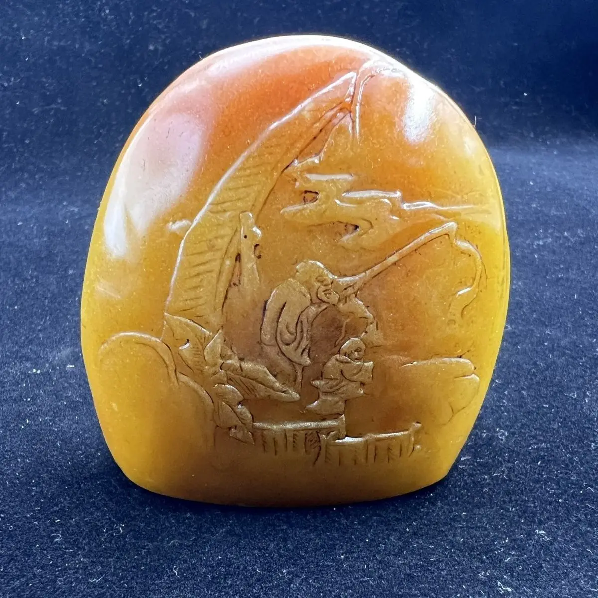 Rough jade stone Shoushan stone carving Tian Huangshi ornament with shape seal material calligraphy handle character