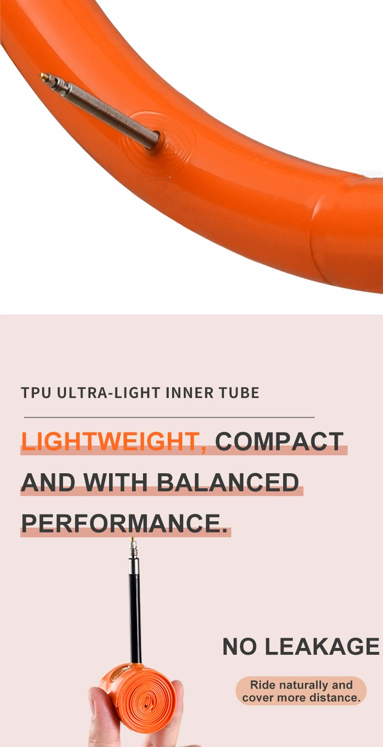 TPU-Schlauch 700c 18-32c mit 45 mm Presta-Ventil, ultraleichter Fahrradreifenschlauch für Rennrad – Detail 14