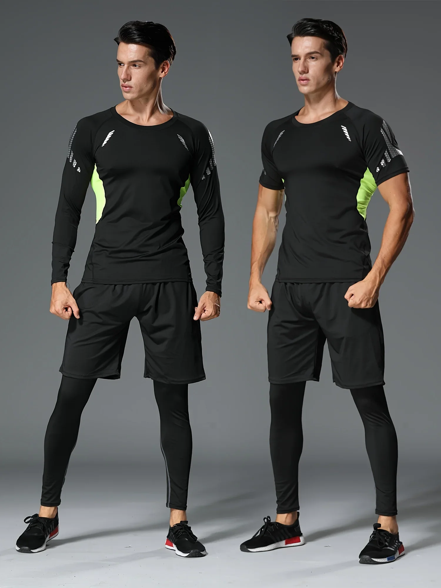 

Men's body shaping exercise five-piece set, suitable for running and basketball training, cool and breathable