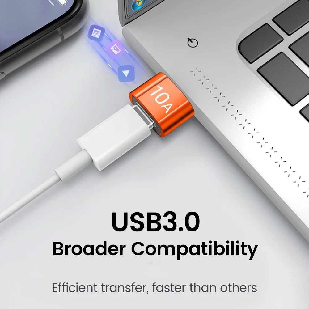 USB 3.0 Type-C Data Adapter Type C 10A OTG Type C Female to USB Male Converter Fast Charging Data Transfer For Macbook Xiaomi