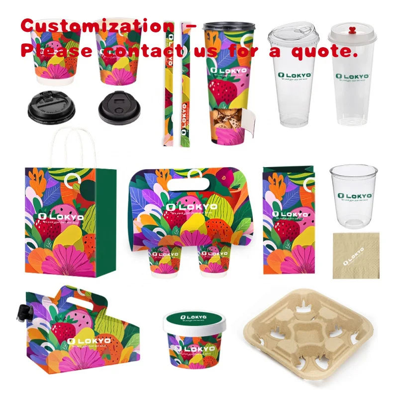 custom.LOKYO High Quality Cardboard 12 oz Hot Disposable Paper Yogurt Cup Custom Printed Single Wall 7oz Paper Cups