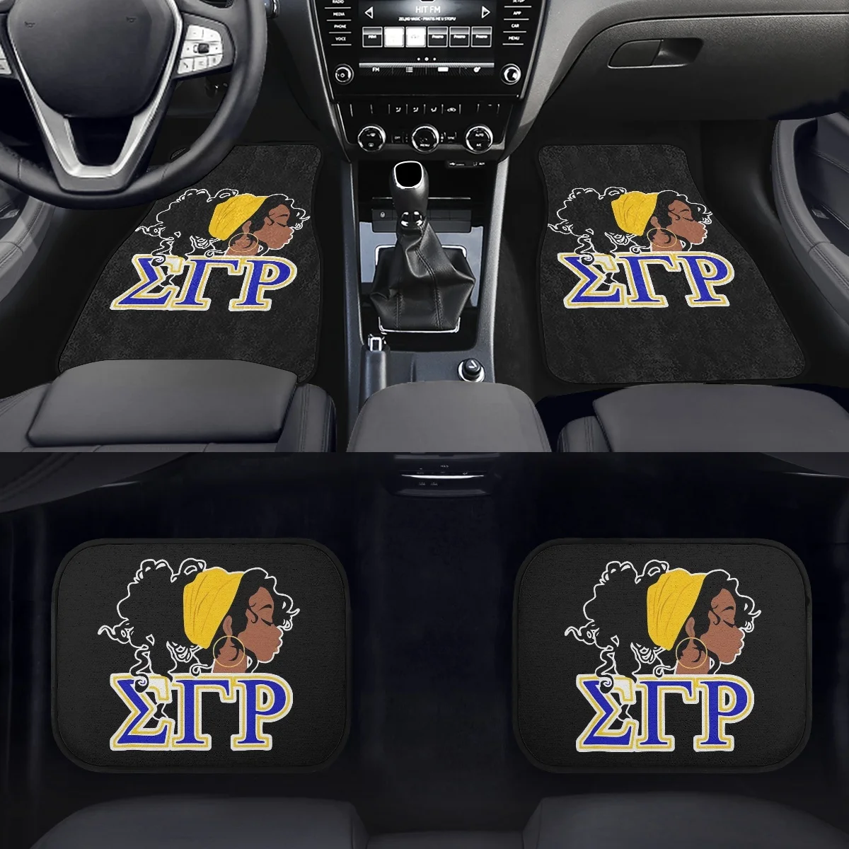 Car Mats Universal Floor for Women Ladies Sigma Gamma Rho Sorority Print Auto Foot Pads Automobile Carpet Cover Universal Mags