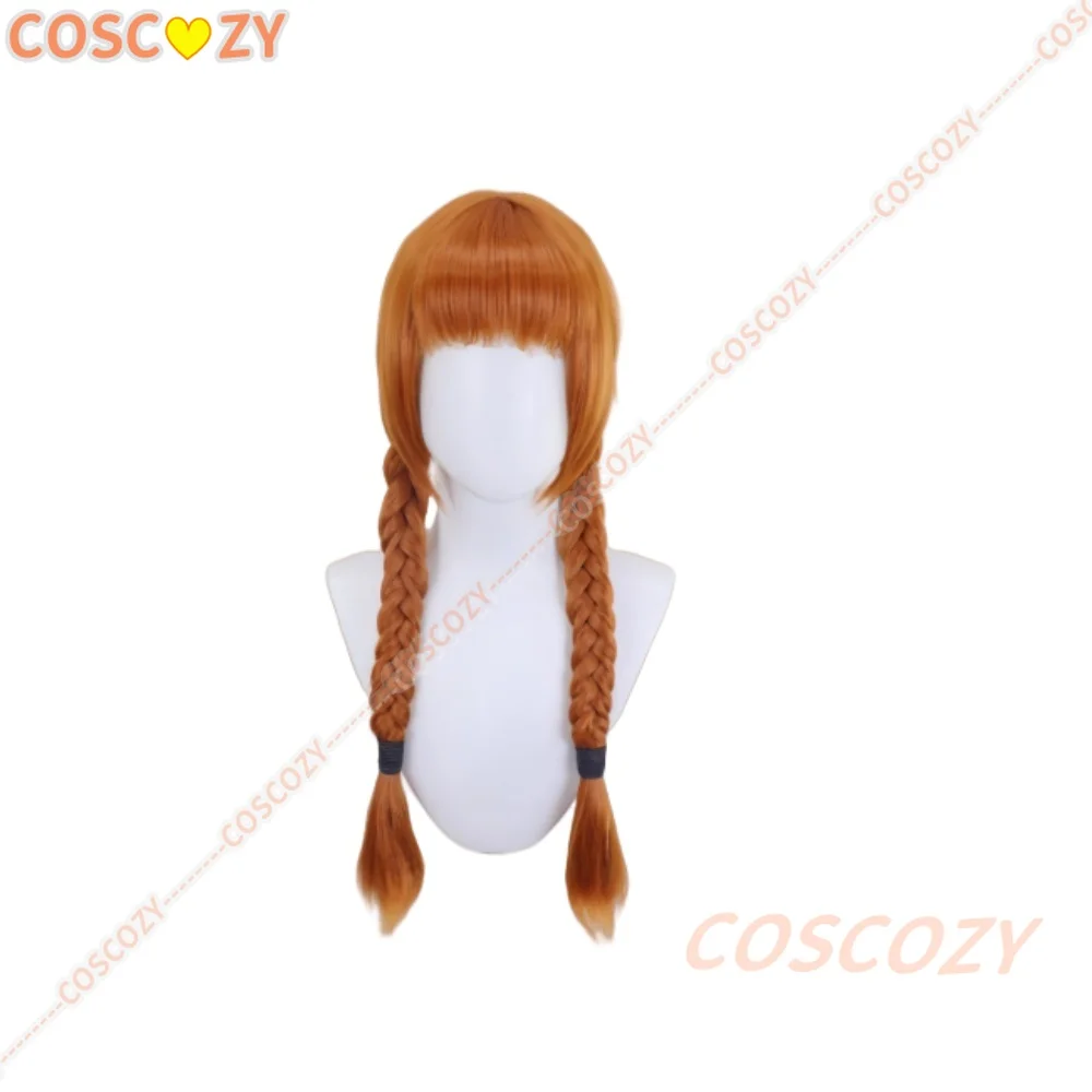 Agnes Cosplay Pruik Rode Hoed Vrouwen Gevlochten Lang Oranje Haar Hittebestendige Synthetische Pruik Halloween Party Props